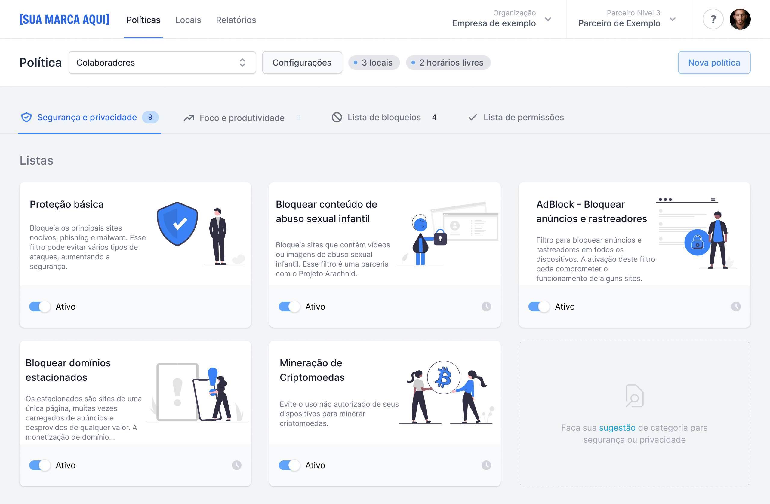 Painel do Lumiun DNS para provedores