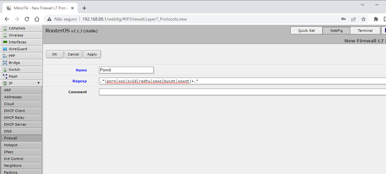 Como bloquear o site no Mikrotik Router OS do Winbox [URL & palavras-chave]  – Blog de Ti