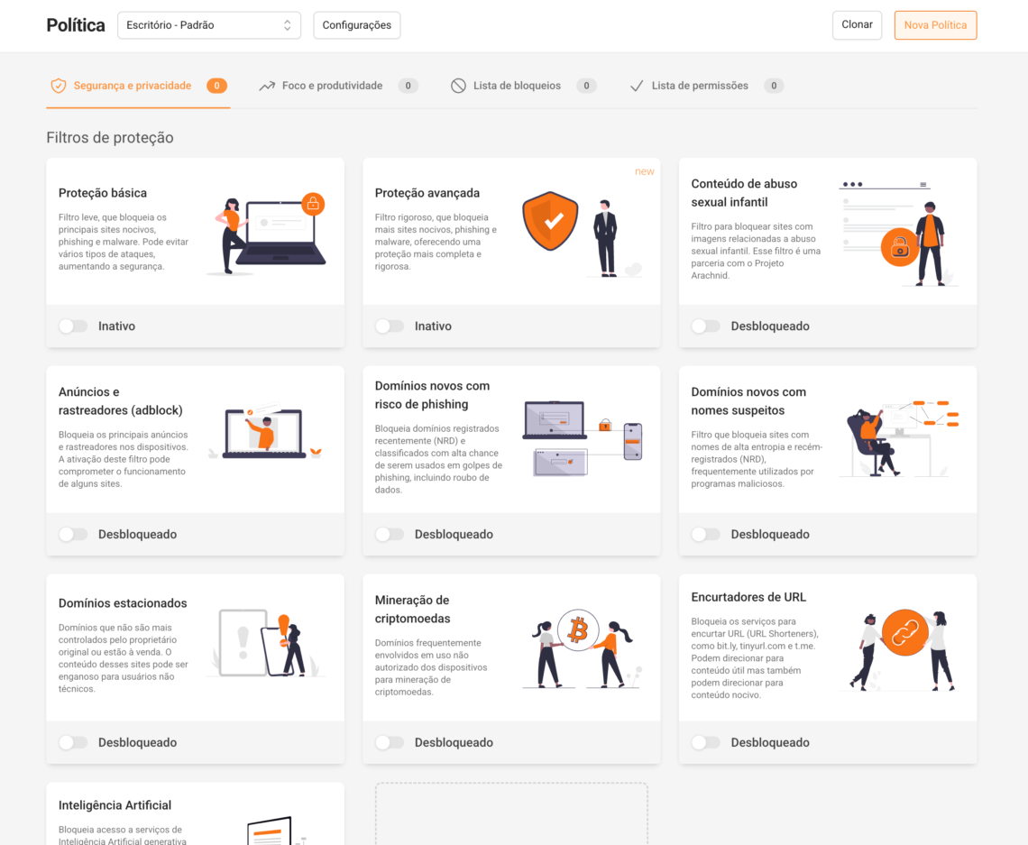 Filtros de segurança