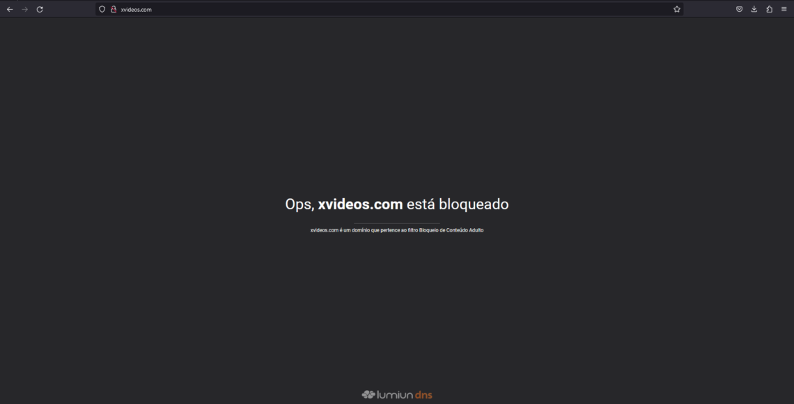 Tela de bloqueio Lumiun DNS