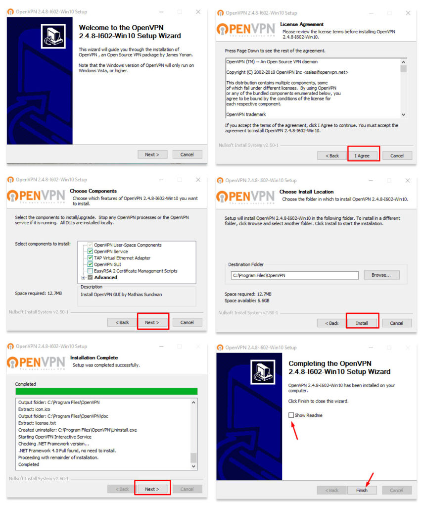 Steps to install the OpenVPN customer