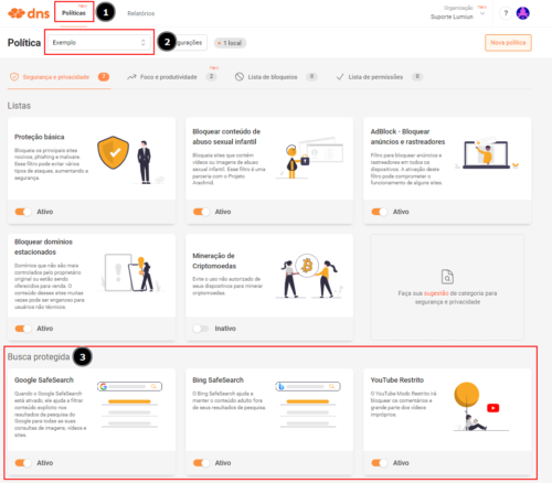 Lumiun DNS Block Safesearch