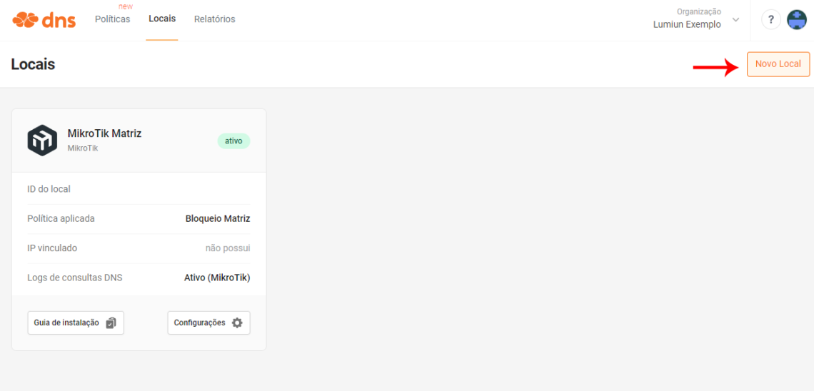 Lumiun DNS Page Page - New Local